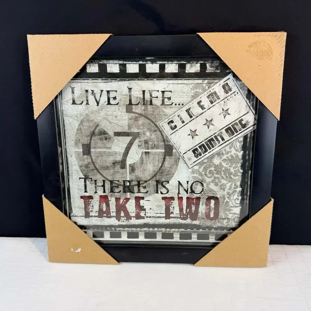 THEATER GAME ROOM PICTURE VERSE INSPIRATIONAL POEM  PRINT 12X12 “Live life…” New
